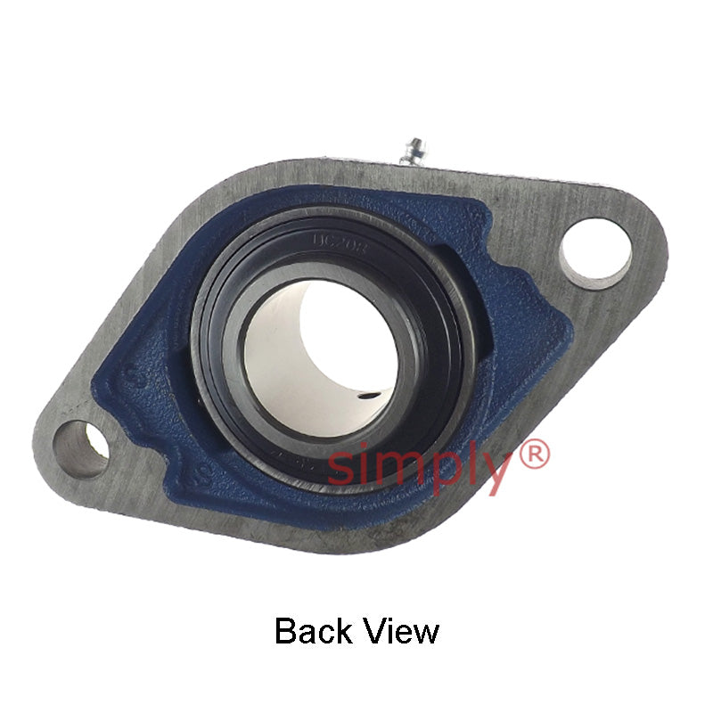 UCFL208 Metric Two Bolt Oval Cast Iron Flange Housing with 40mm Bore Insert