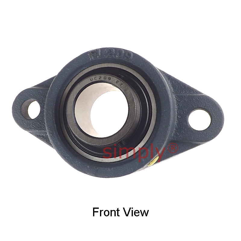 UCFL209-27 Imperial Two Bolt Oval Cast Iron Flange Housing with 1-11/16 inch Bore Insert