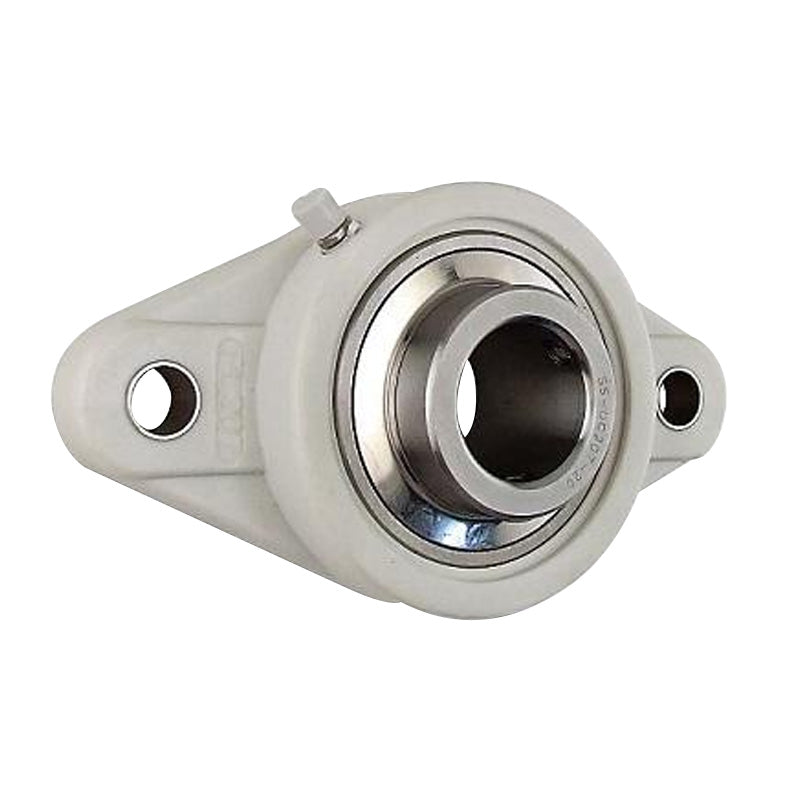 SSUCFL204 Metric Two Bolt Oval Stainless Steel Flange Housing with 20mm Bore Stainless Insert