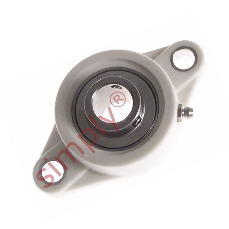 SUCFLPL207 Metric Two Bolt Oval Thermo Plastic Flange Housing with 35mm Bore Stainless Insert