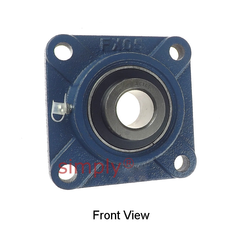 UCFX05 Metric Four Bolt Cast Iron Square Housing with 25mm Bore Insert