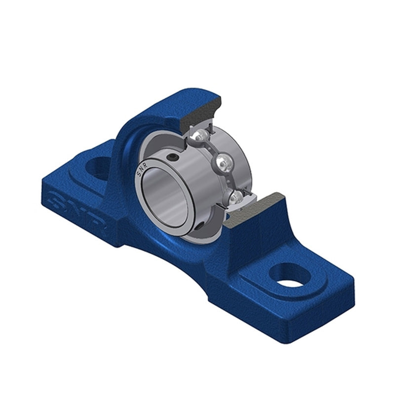 SNR UCP213 Metric Cast Iron Two Bolt Pillow / Plummer Block Housing with 65mm Bore Insert