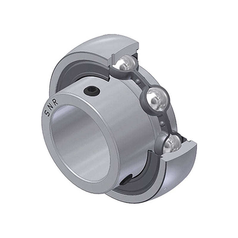SNR US207-22G2T04 Imperial Flatback Spherical Outer Low Temp Bearing Insert 1-3/8 inch Bore 72mm Outside Diameter with Grub Screws - Allow 2-3 Days