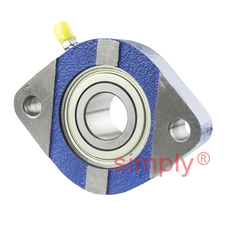 SNR USFD204 Metric Two Bolt Oval Cast Iron Flange Housing with 20mm Bore Insert