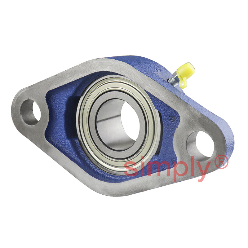 SNR USFL206 Metric Two Bolt Oval Cast Iron Flange Housing with 30mm Bore Insert