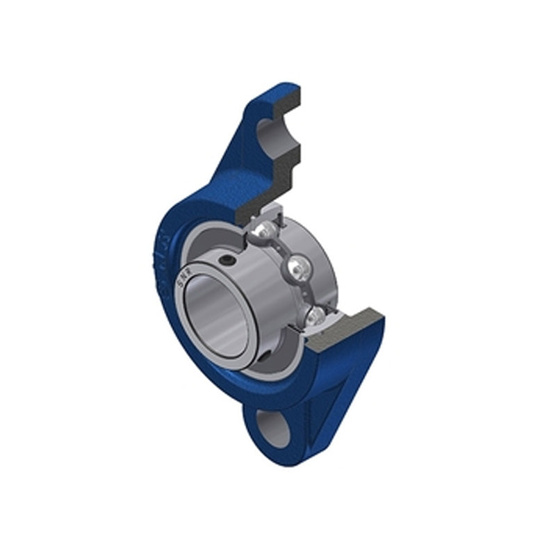 SNR USFL206 Metric Two Bolt Oval Cast Iron Flange Housing with 30mm Bore Insert