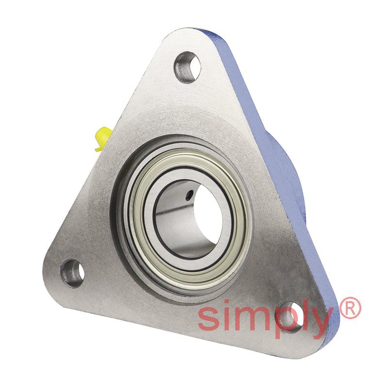 SNR USFTE206 Metric Three Bolt Cast Iron Triangular Housing with 30mm Bore Insert