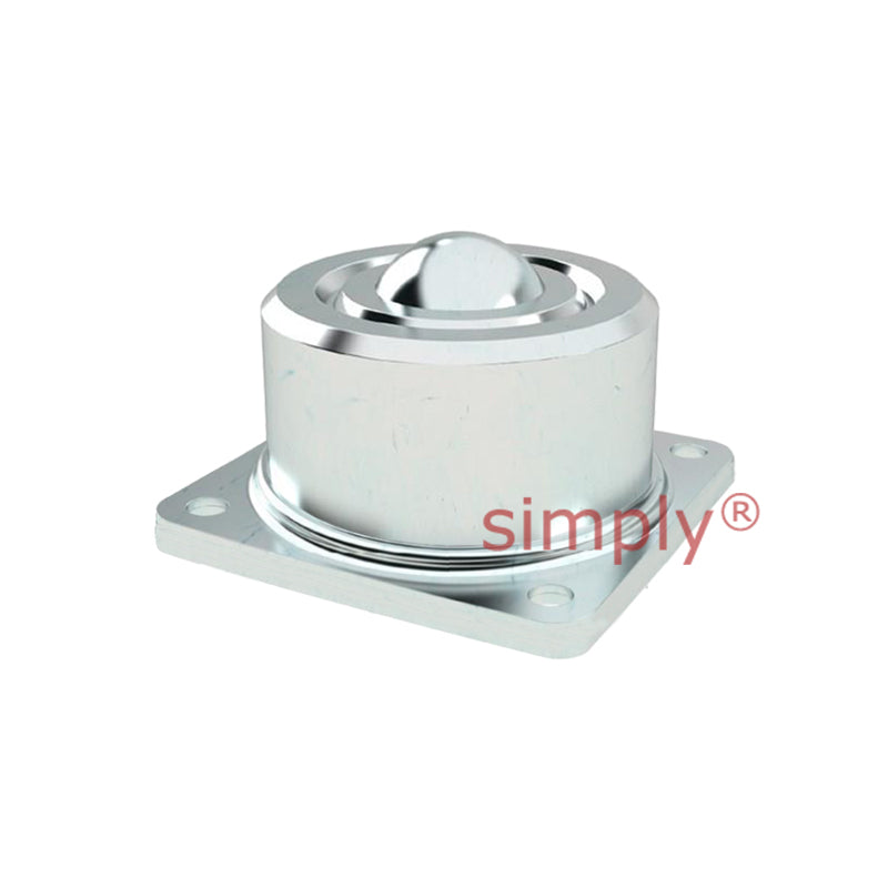 High-Performance High Capacity 4 Bolt Base Mounted Square Surface Ball Transfer Unit with 25.4mm Stainless Steel Ball - Load Capacity 320kg - Allow 2-3 Days