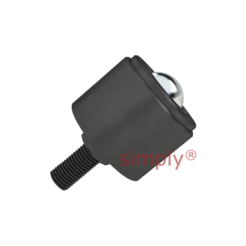 High Capacity Hex Threaded Ball Transfer Unit with 25.4mm Stainless Steel Ball 1/2 UNF Thread - Load Capacity 224kg - Allow 2-3 Days