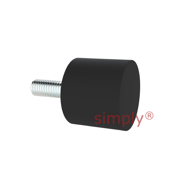 High-Performance Male Rubber Cylindrical Bump Stop 40x20mm M10 Thread