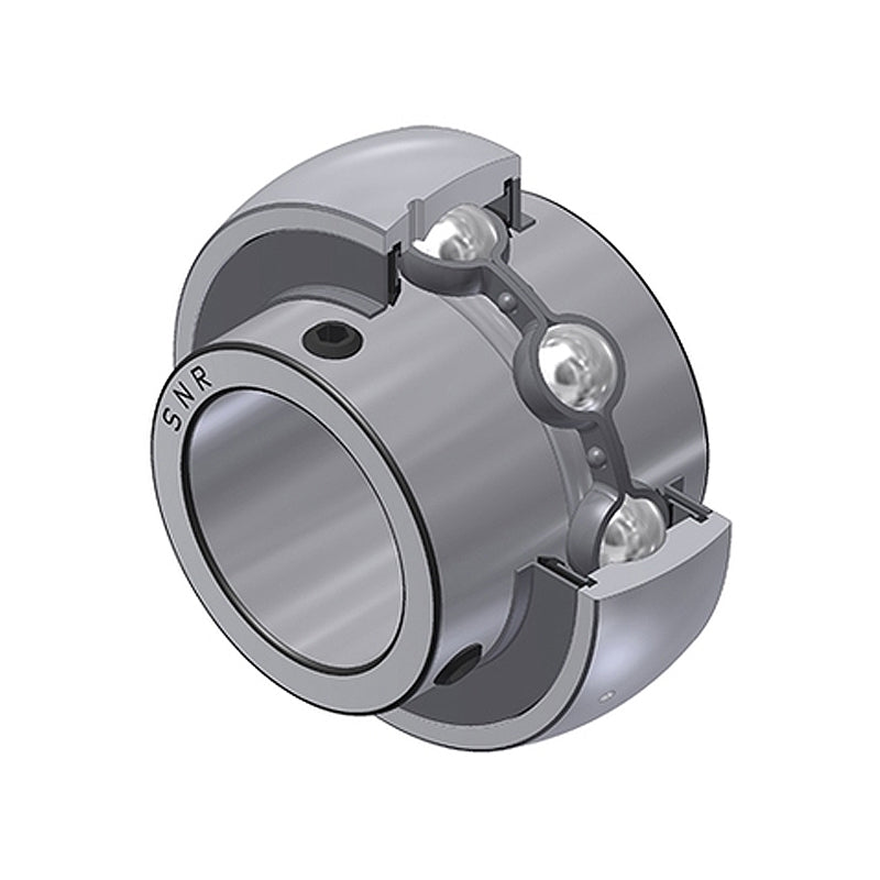 SNR ZUC206-20FG Imperial Full Width Spherical Outer Food Safe Bearing Insert 1-1/4 inch Bore 62mm Outside Diameter with Grub Screws
